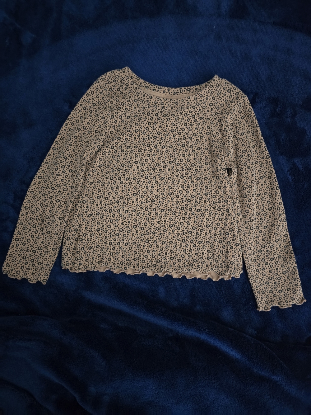 Cat & Jack Cream Long-Sleeve Floral Mesh Top